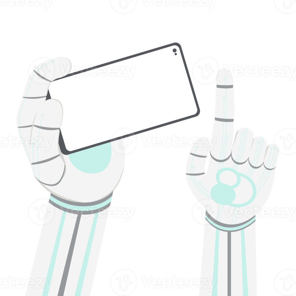 Artificial Intelligence Robot Machine Hand Arm Pose Smartphone png