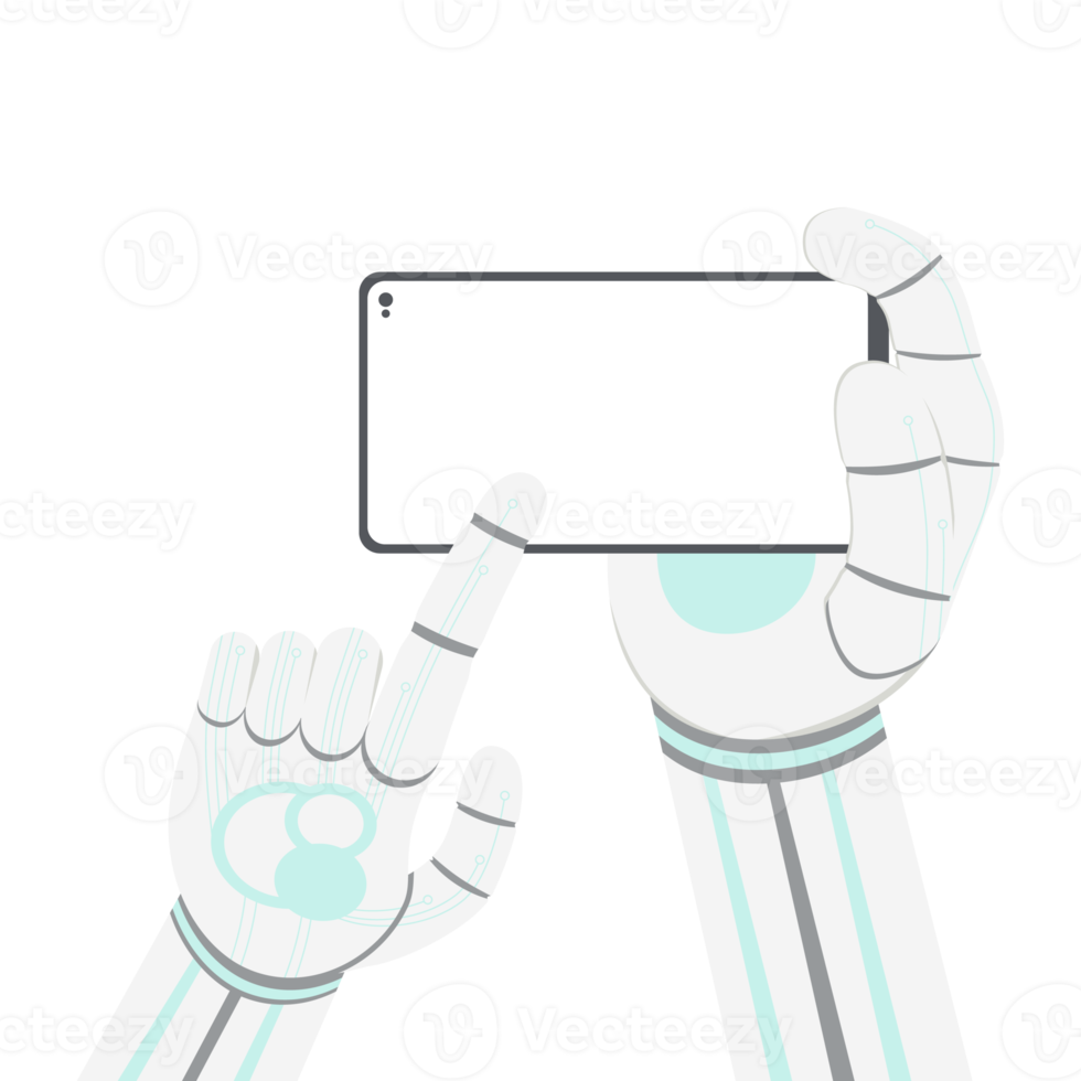 Artificial Intelligence Robot Machine Hand Arm Pose Smartphone png