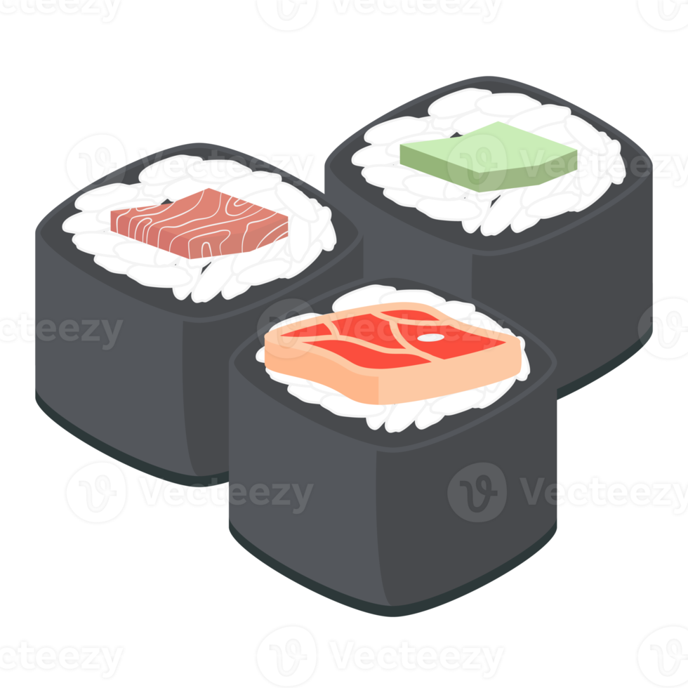 sushi Zalm en tonijn broodjes Japans keuken voedsel png