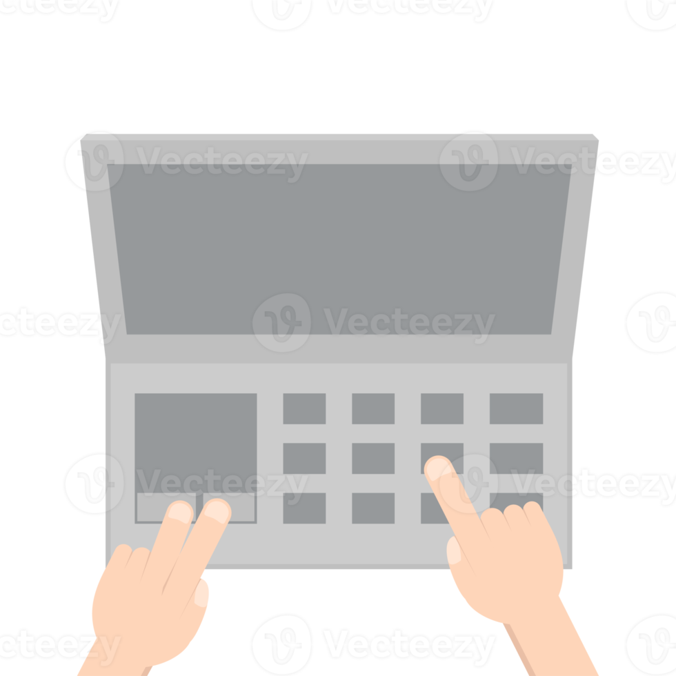 Hand Playing Laptop Typing Work Gadget Tech png