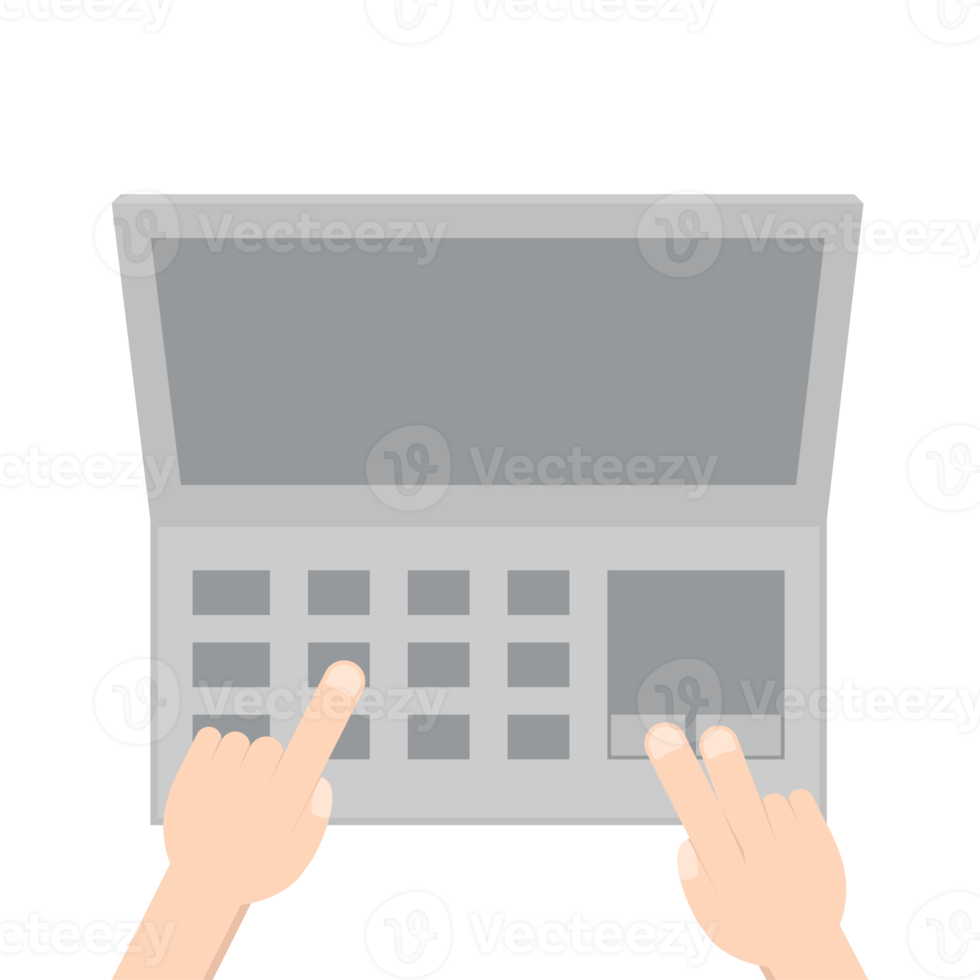 Hand Playing Laptop Typing Work Gadget Tech png
