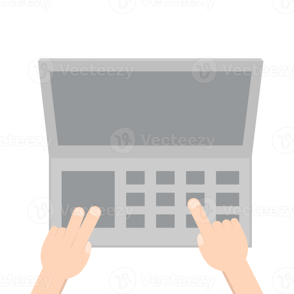 Hand Playing Laptop Typing Work Gadget Tech png