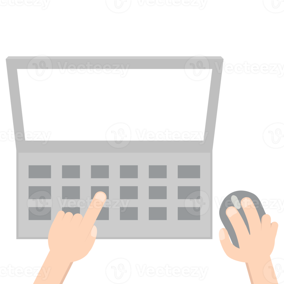 Hand Playing Laptop Typing Work Gadget Tech png