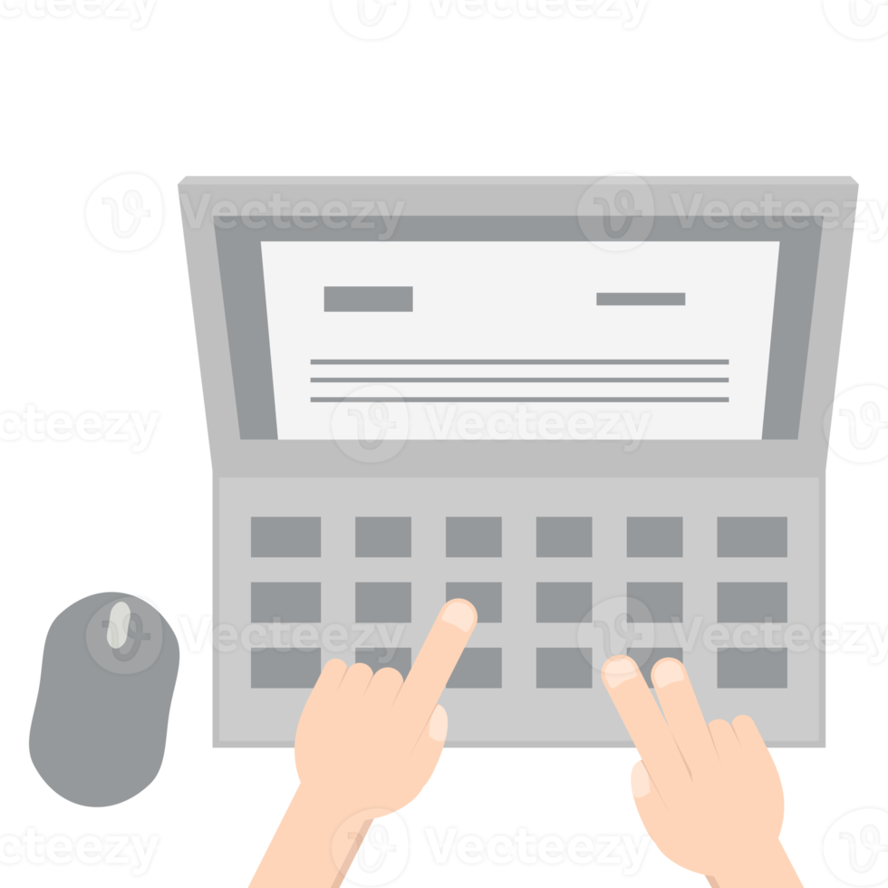 Hand Playing Laptop Typing Work Gadget Tech png