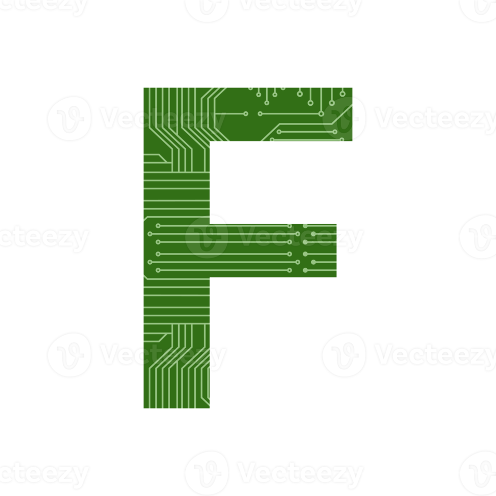 Modern Letter Alphabet Processor Printed Circuit Board Chip png