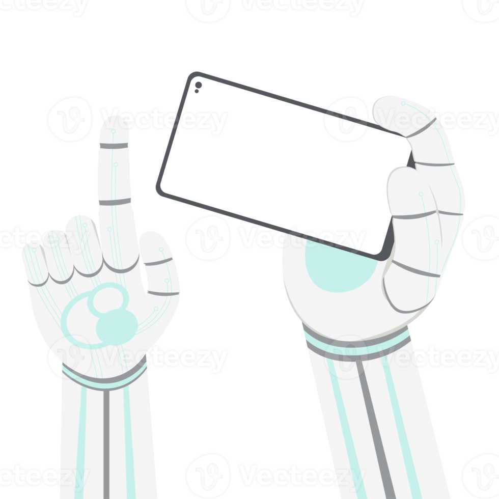 Artificial Intelligence Robot Machine Hand Arm Pose Smartphone png