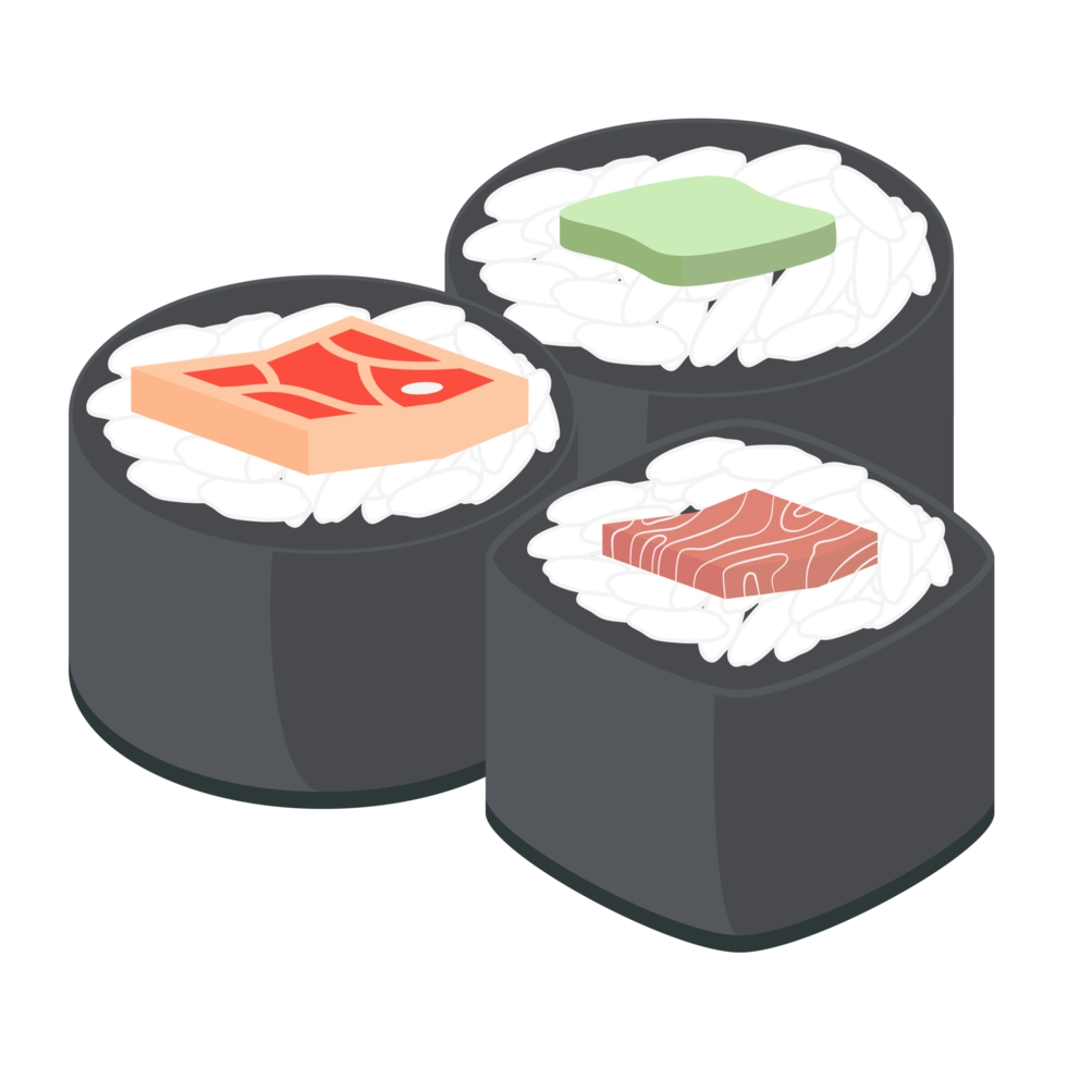 sushi lax och tonfisk rullar japansk kök mat png