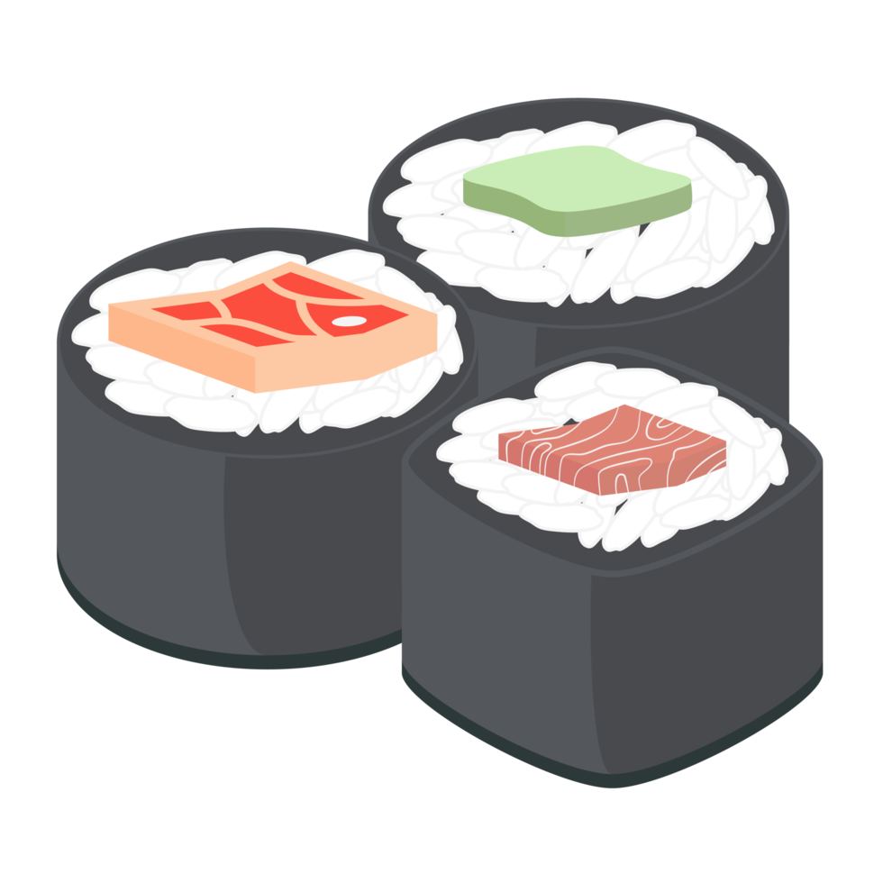 Sushi Salmon And Tuna Rolls Japanese Cuisine Food png