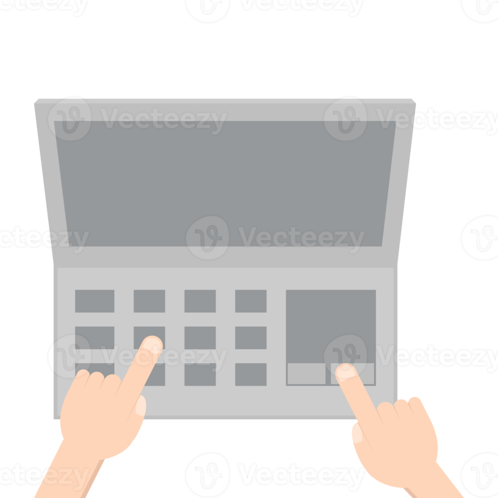 Hand Playing Laptop Typing Work Gadget Tech png