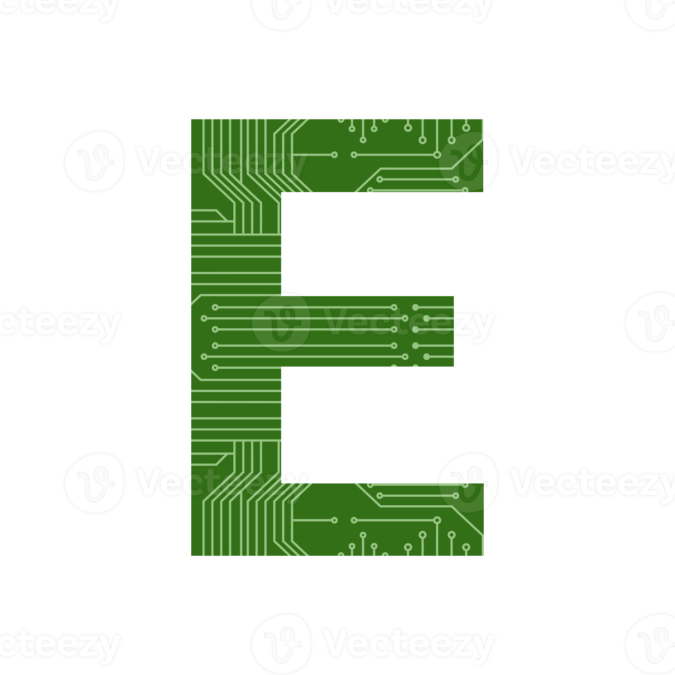 Modern Letter Alphabet Processor Printed Circuit Board Chip png
