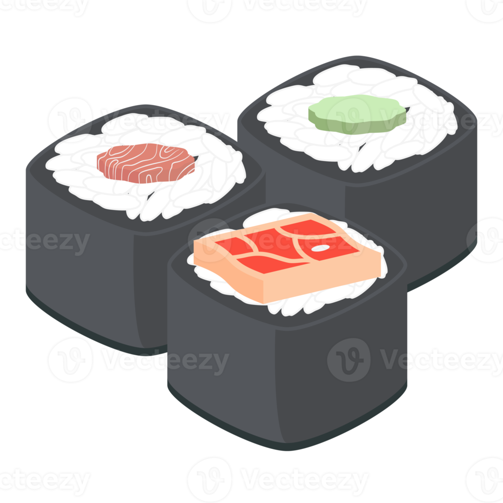 Sushi Salmon And Tuna Rolls Japanese Cuisine Food png