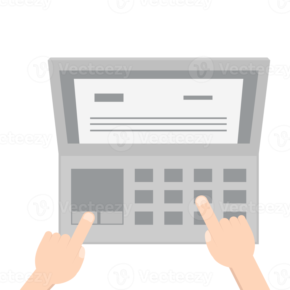 Hand Playing Laptop Typing Work Gadget Tech png