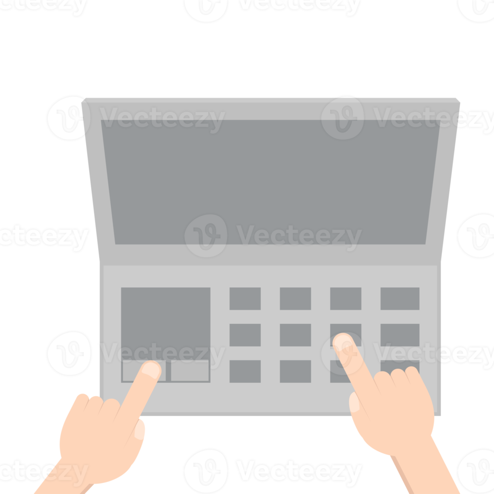 Hand Playing Laptop Typing Work Gadget Tech png