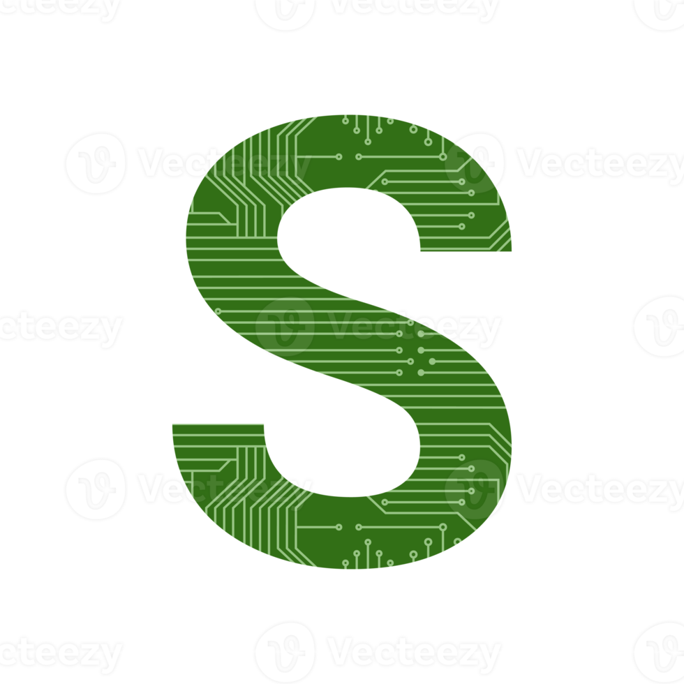 Modern Letter Alphabet Processor Printed Circuit Board Chip png