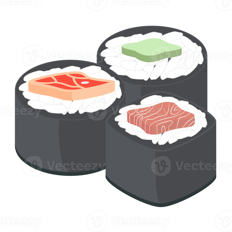 Sushi Salmon And Tuna Rolls Japanese Cuisine Food png