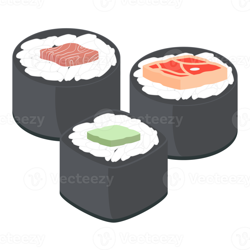 Sushi Salmon And Tuna Rolls Japanese Cuisine Food png