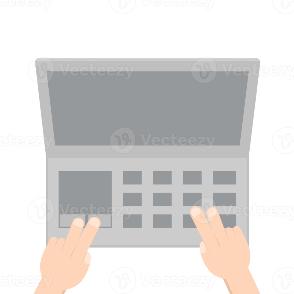 Hand Playing Laptop Typing Work Gadget Tech png