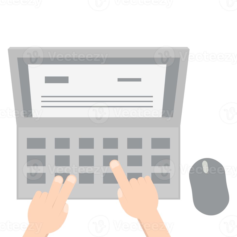 Hand Playing Laptop Typing Work Gadget Tech png