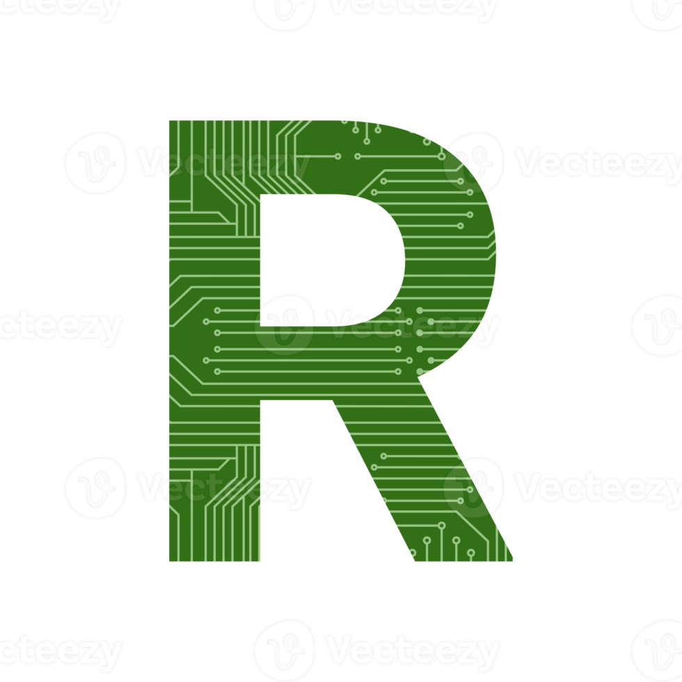 Modern Letter Alphabet Processor Printed Circuit Board Chip png
