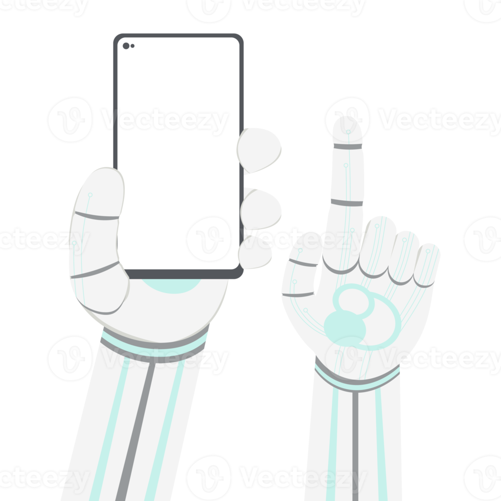 Artificial Intelligence Robot Machine Hand Arm Pose Smartphone png