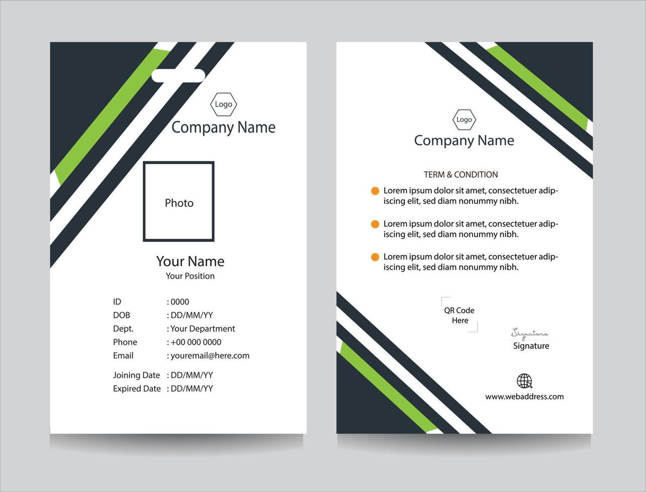 Employee ID card collection for Office, Company and Business organizations, Identity card design. Company and academic identification card set vector with any colors