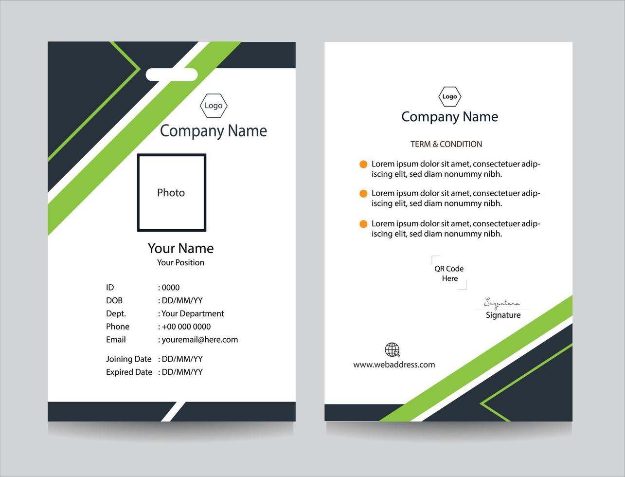 Employee ID card collection for Office, Company and Business organizations, Identity card design. Company and academic identification card set vector with any colors