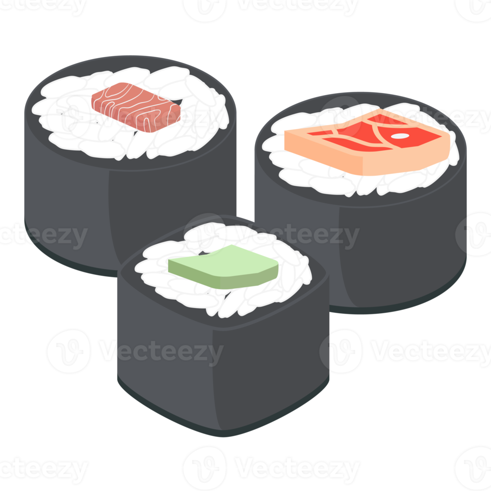 Sushi Salmon And Tuna Rolls Japanese Cuisine Food png