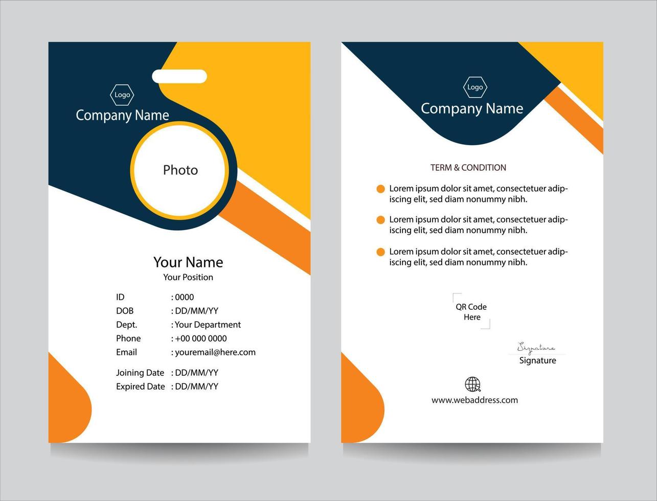 Employee ID card collection for Office, Company and Business organizations, Identity card design. Company and academic identification card set vector with any colors