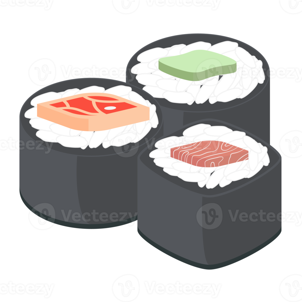 Sushi Salmon And Tuna Rolls Japanese Cuisine Food png