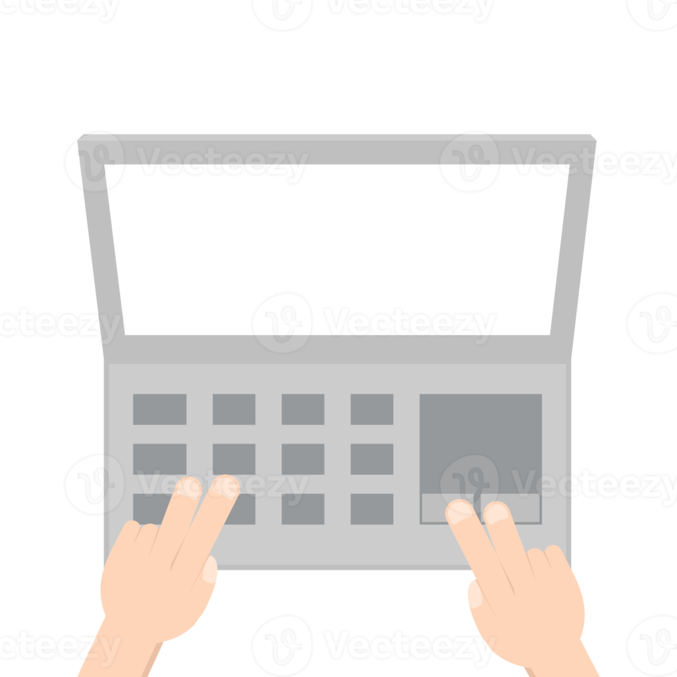 Hand Playing Laptop Typing Work Gadget Tech png