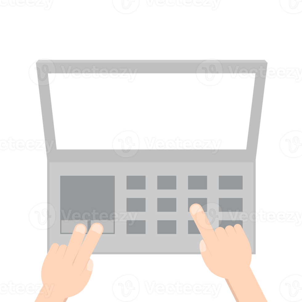 Hand Playing Laptop Typing Work Gadget Tech png