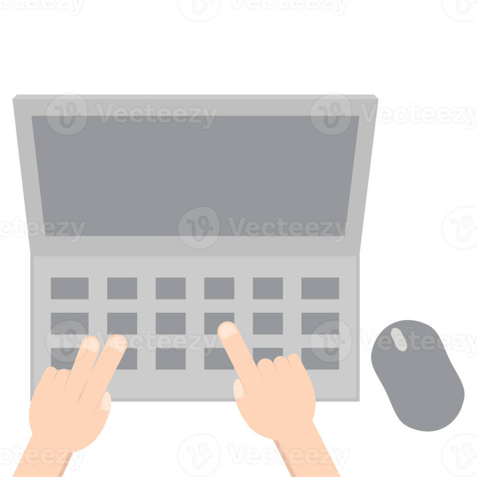 Hand Playing Laptop Typing Work Gadget Tech png