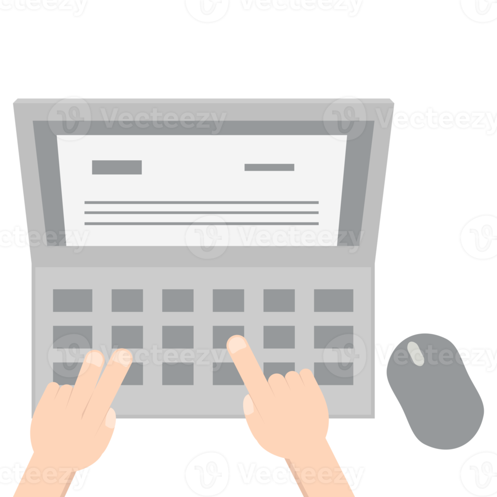 Hand Playing Laptop Typing Work Gadget Tech png