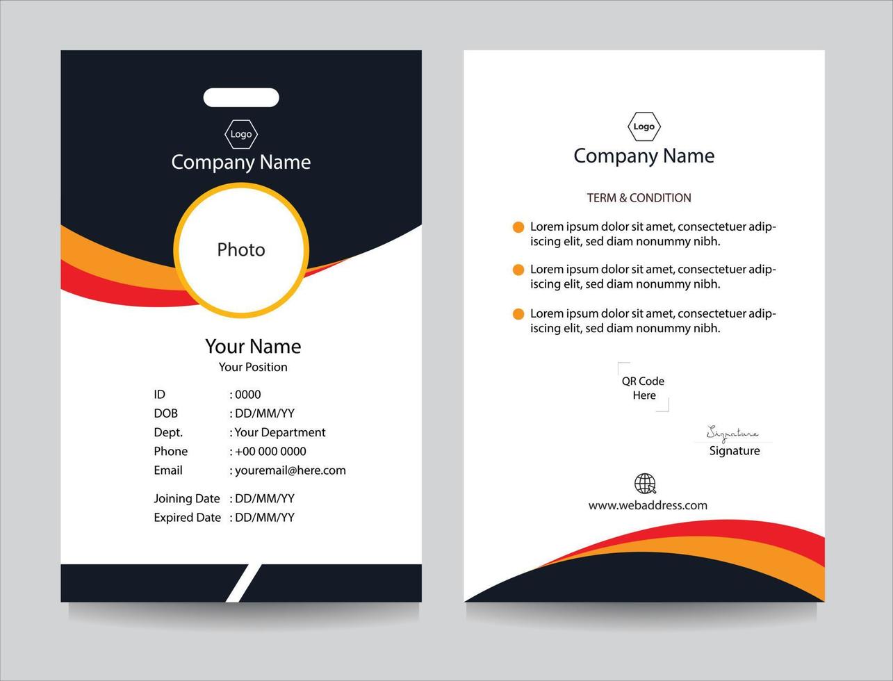 Employee ID card collection for Office, Company and Business organizations, Identity card design. Company and academic identification card set vector with any colors