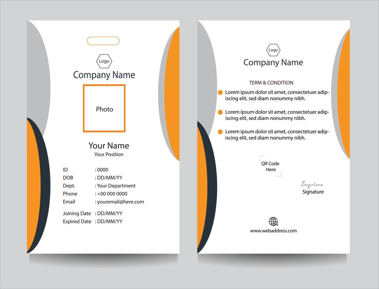 Employee ID card collection for Office, Company and Business organizations, Identity card design. Company and academic identification card set vector with any colors