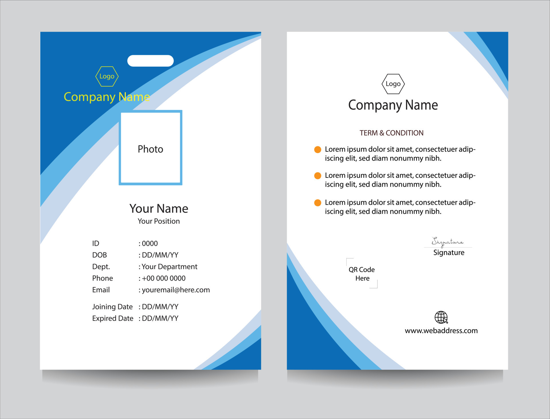 Business id card top