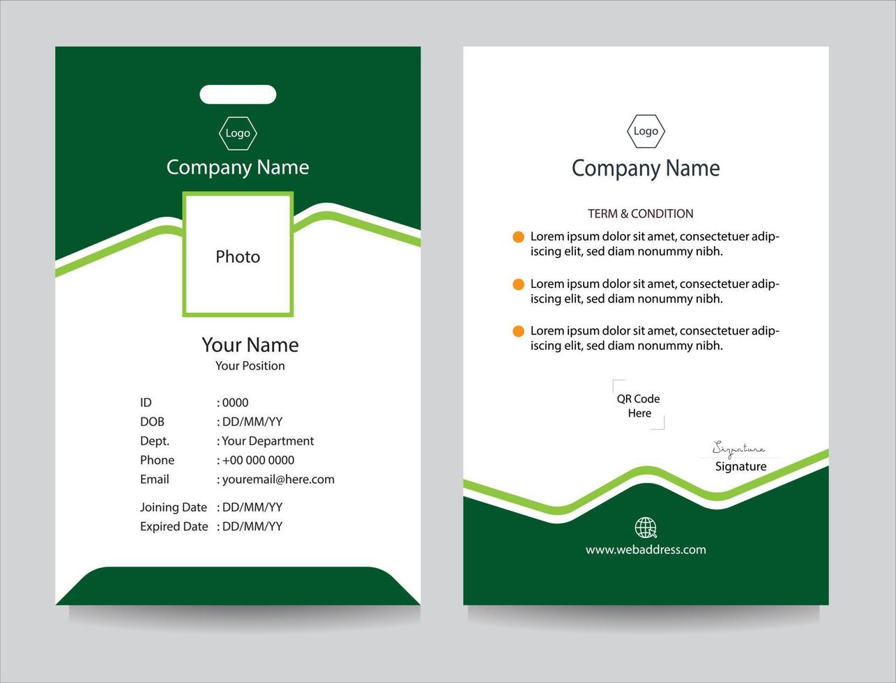 Employee ID card collection for Office, Company and Business organizations, Identity card design. Company and academic identification card set vector with any colors