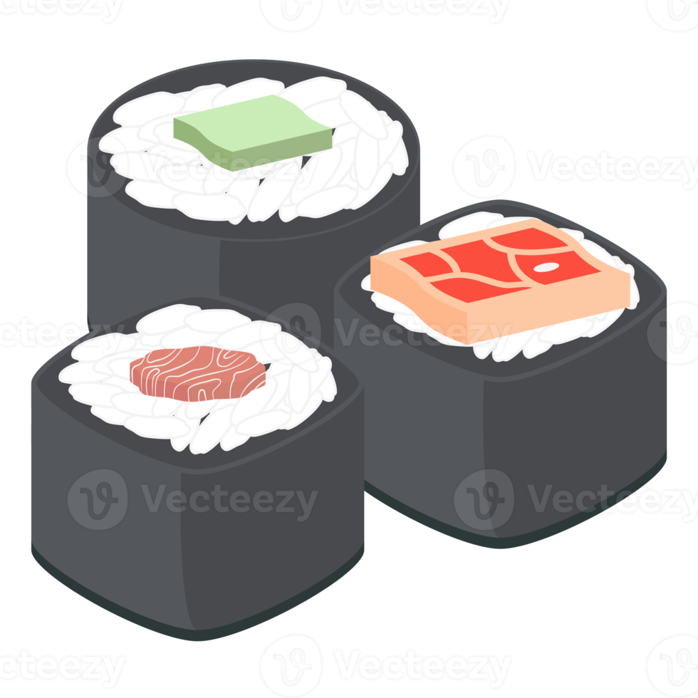 Sushi Salmon And Tuna Rolls Japanese Cuisine Food png