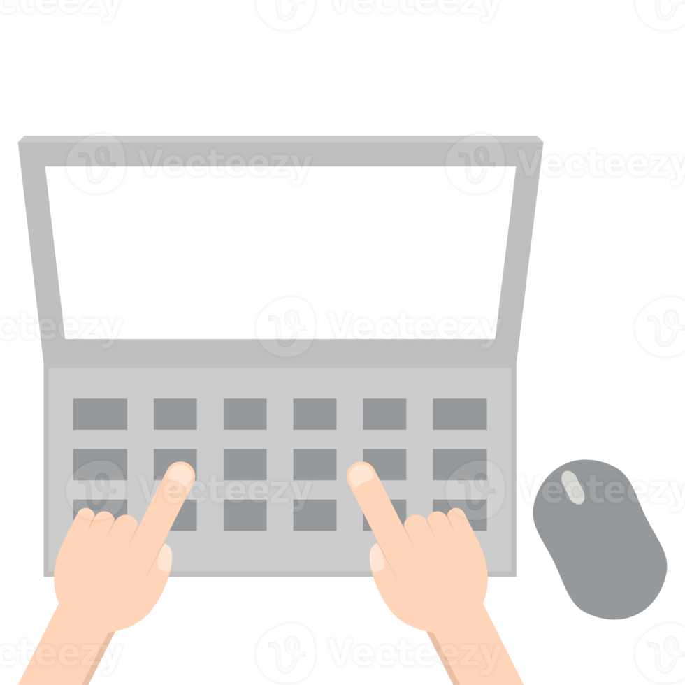 Hand Playing Laptop Typing Work Gadget Tech png