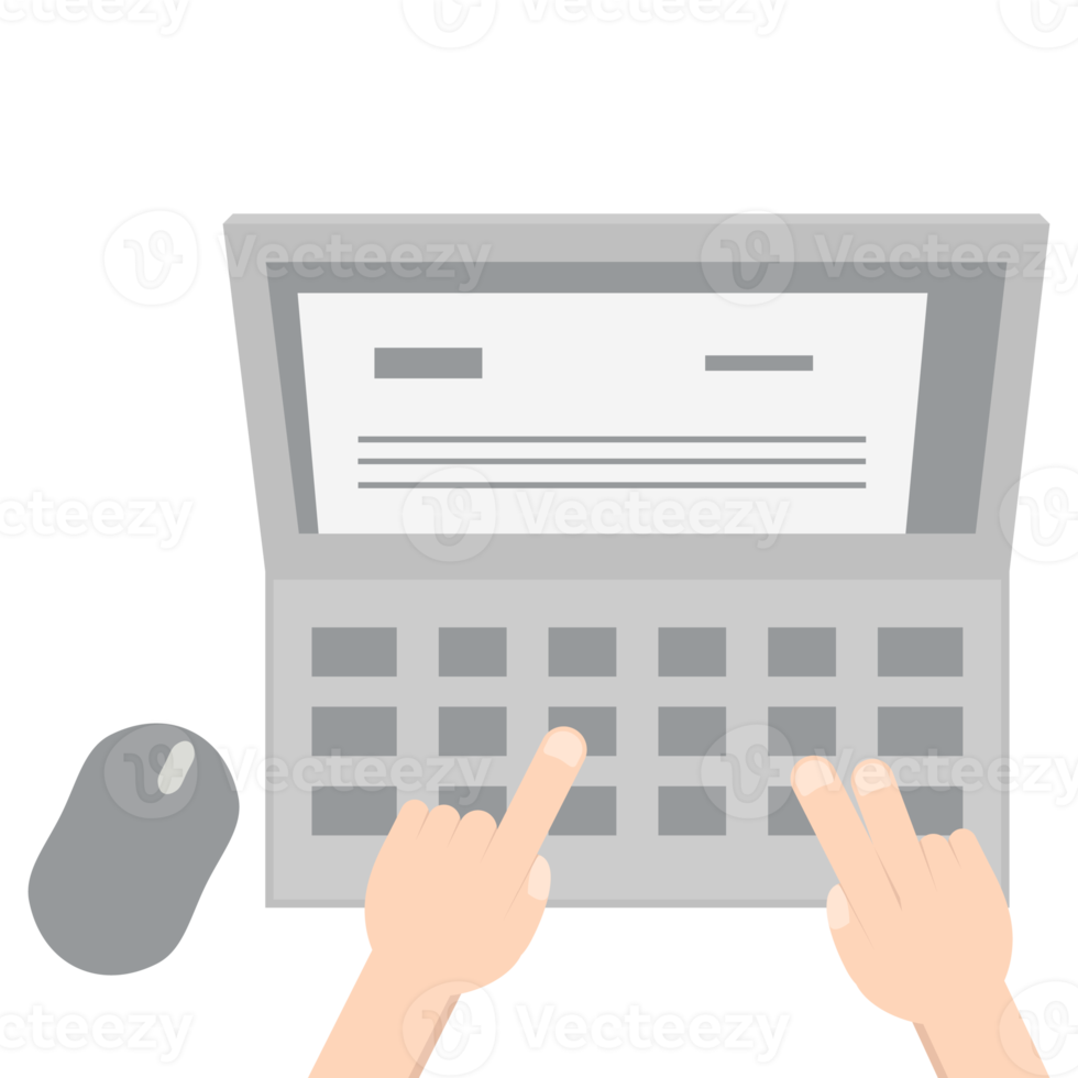 Hand Playing Laptop Typing Work Gadget Tech png
