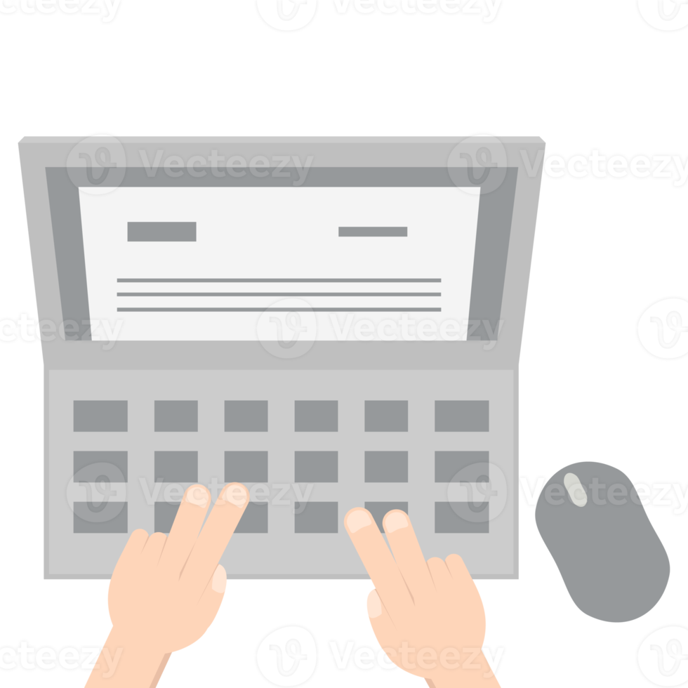 Hand Playing Laptop Typing Work Gadget Tech png
