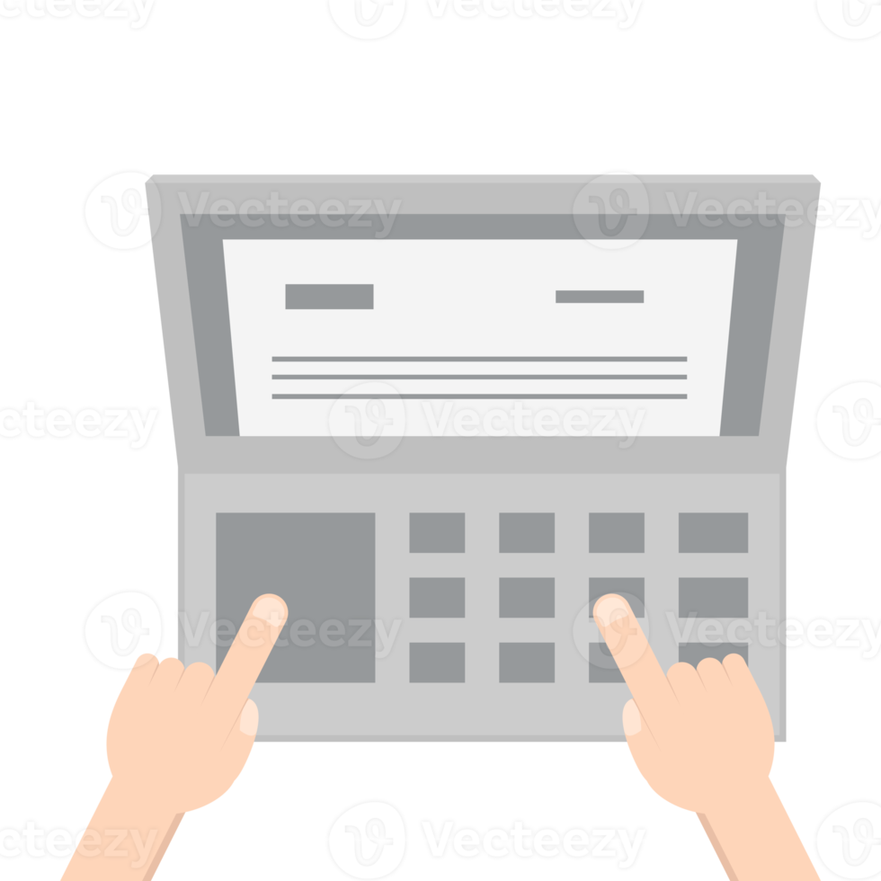 Hand Playing Laptop Typing Work Gadget Tech png