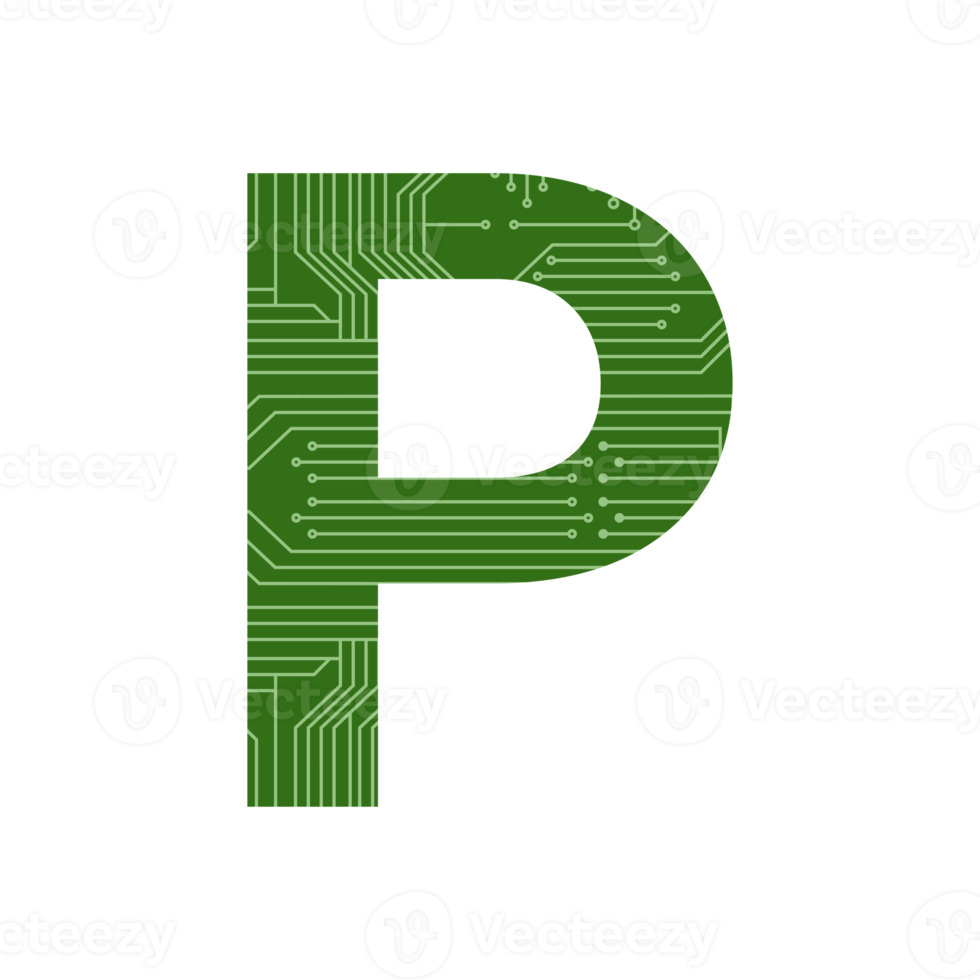 Modern Letter Alphabet Processor Printed Circuit Board Chip png
