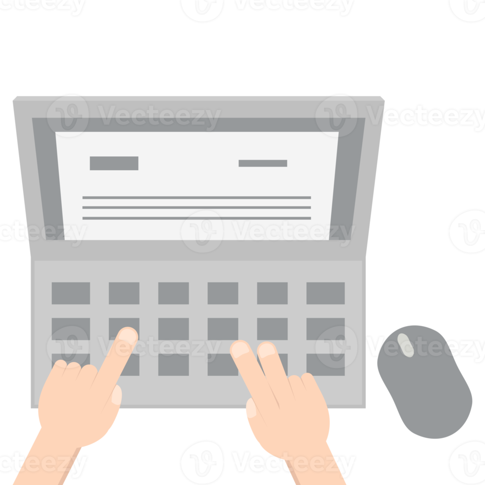 Hand Playing Laptop Typing Work Gadget Tech png