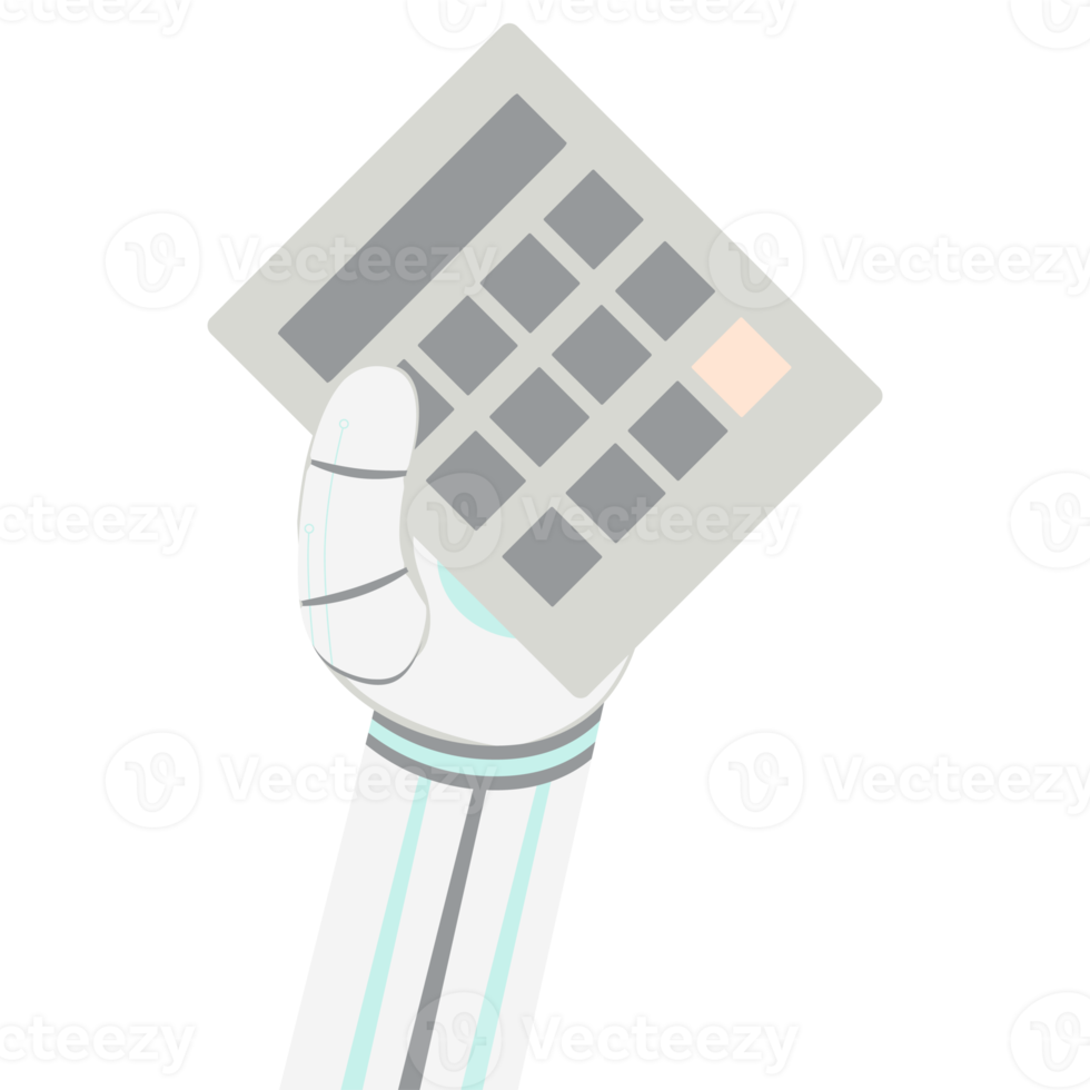 artificiell intelligens robot maskin hand ärm utgör kalkylator png