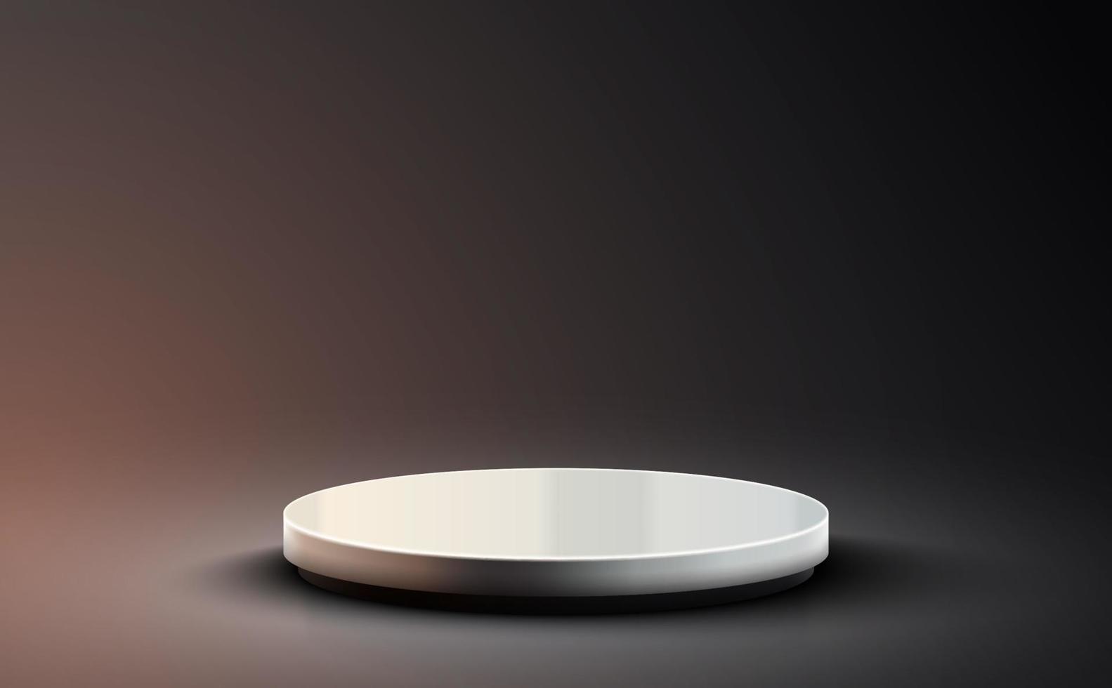 White empty podium on black background. Vector illustration