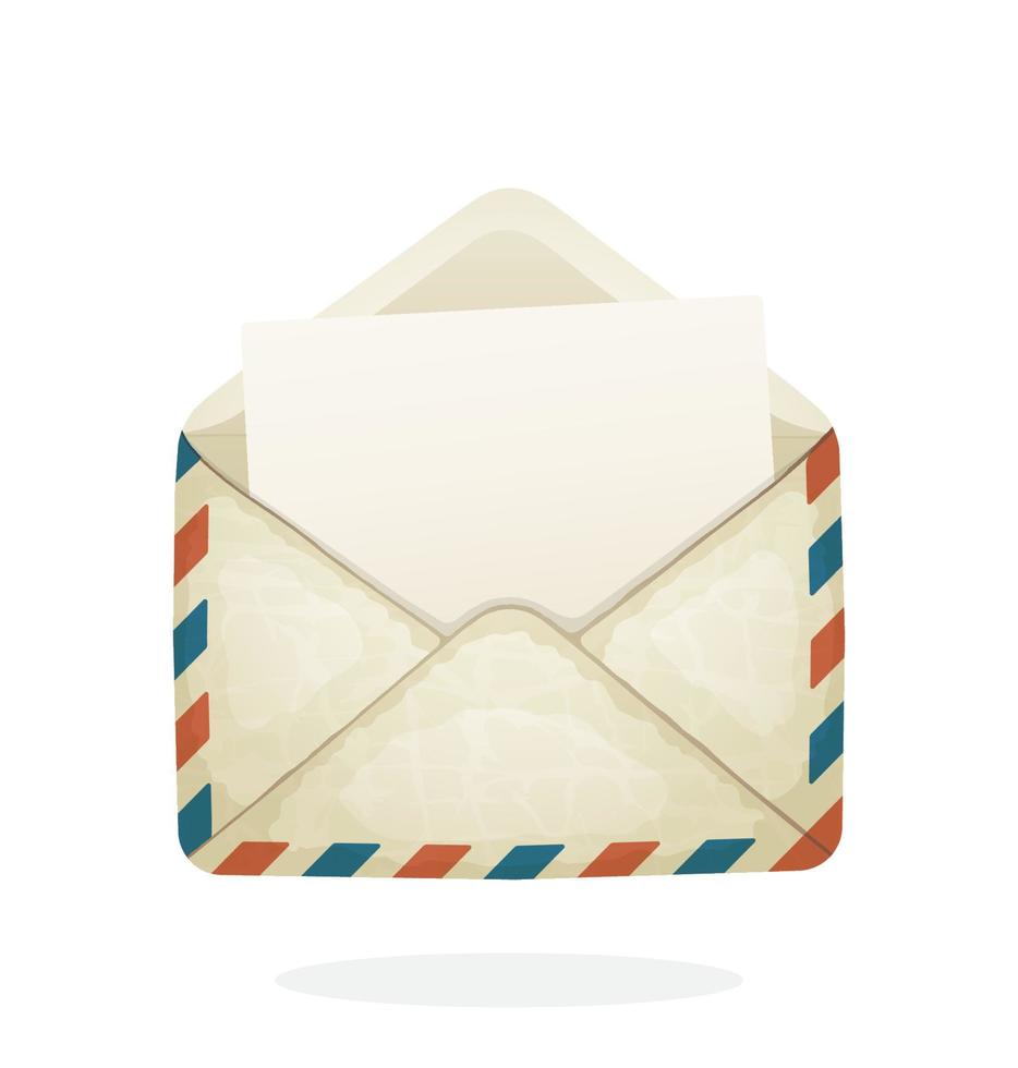 Opened vintage mail envelope vector