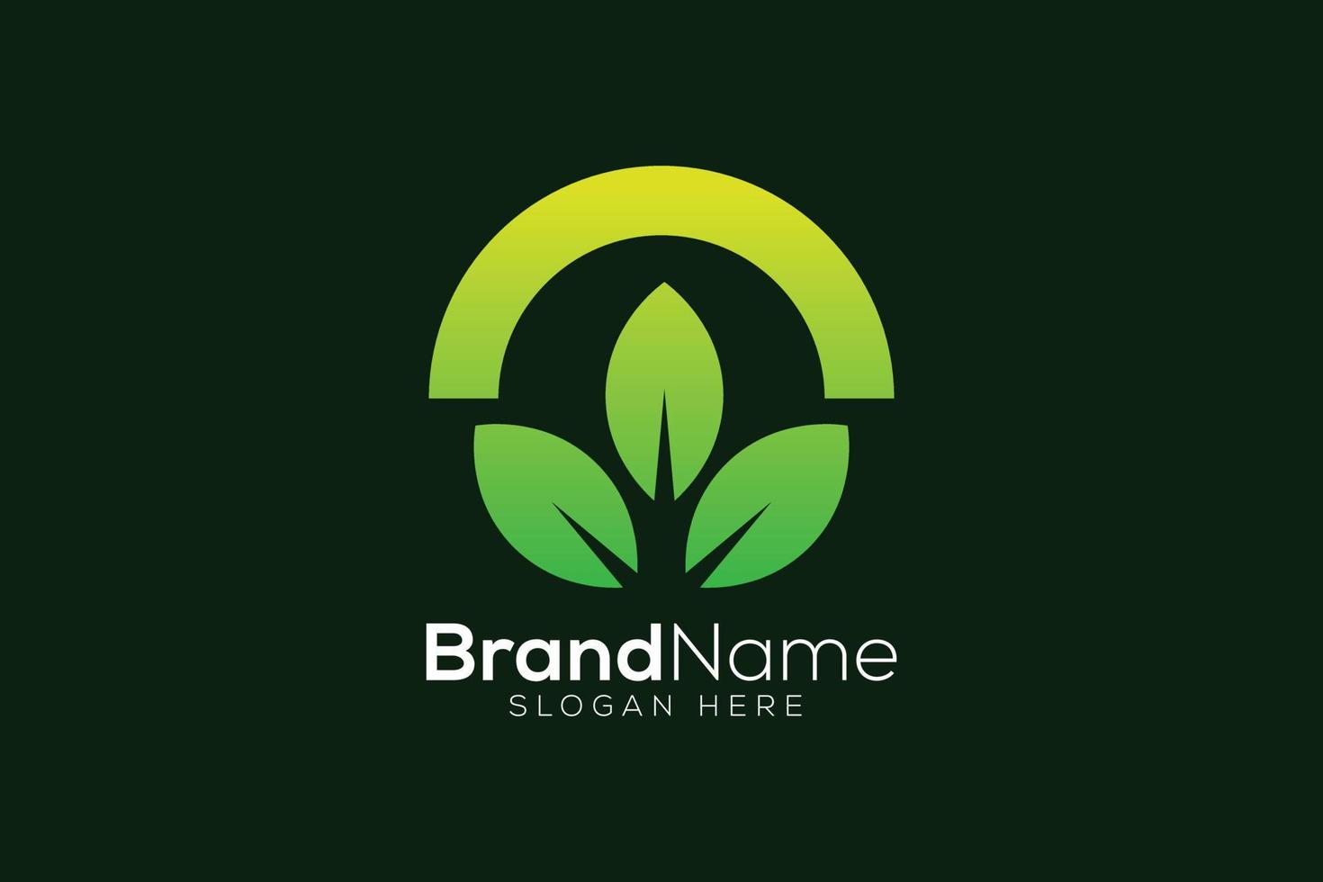 Organic eco abstract leaf logo design template vector