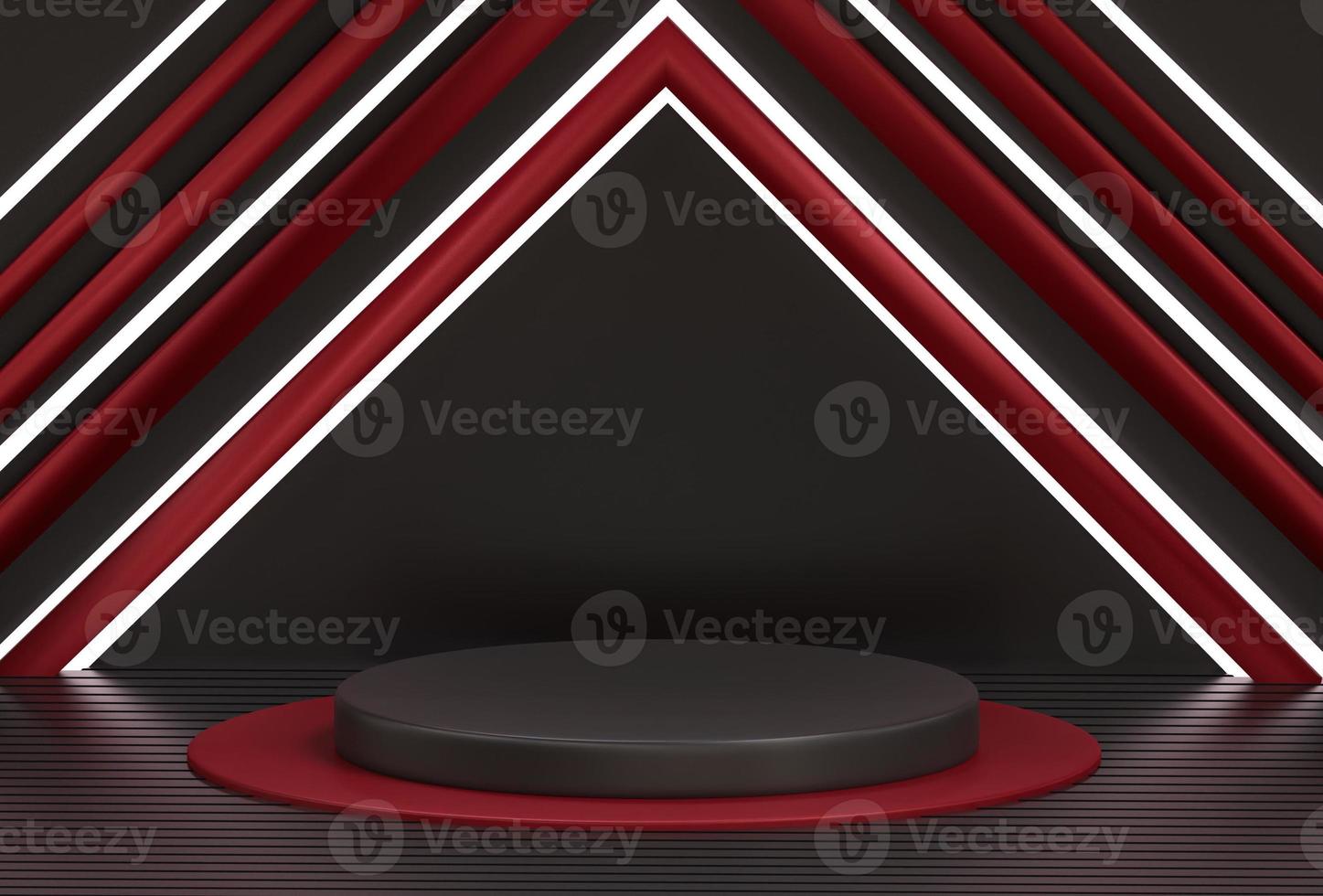 3d rendering of dark and colorful podium minimalist for product presentation photo