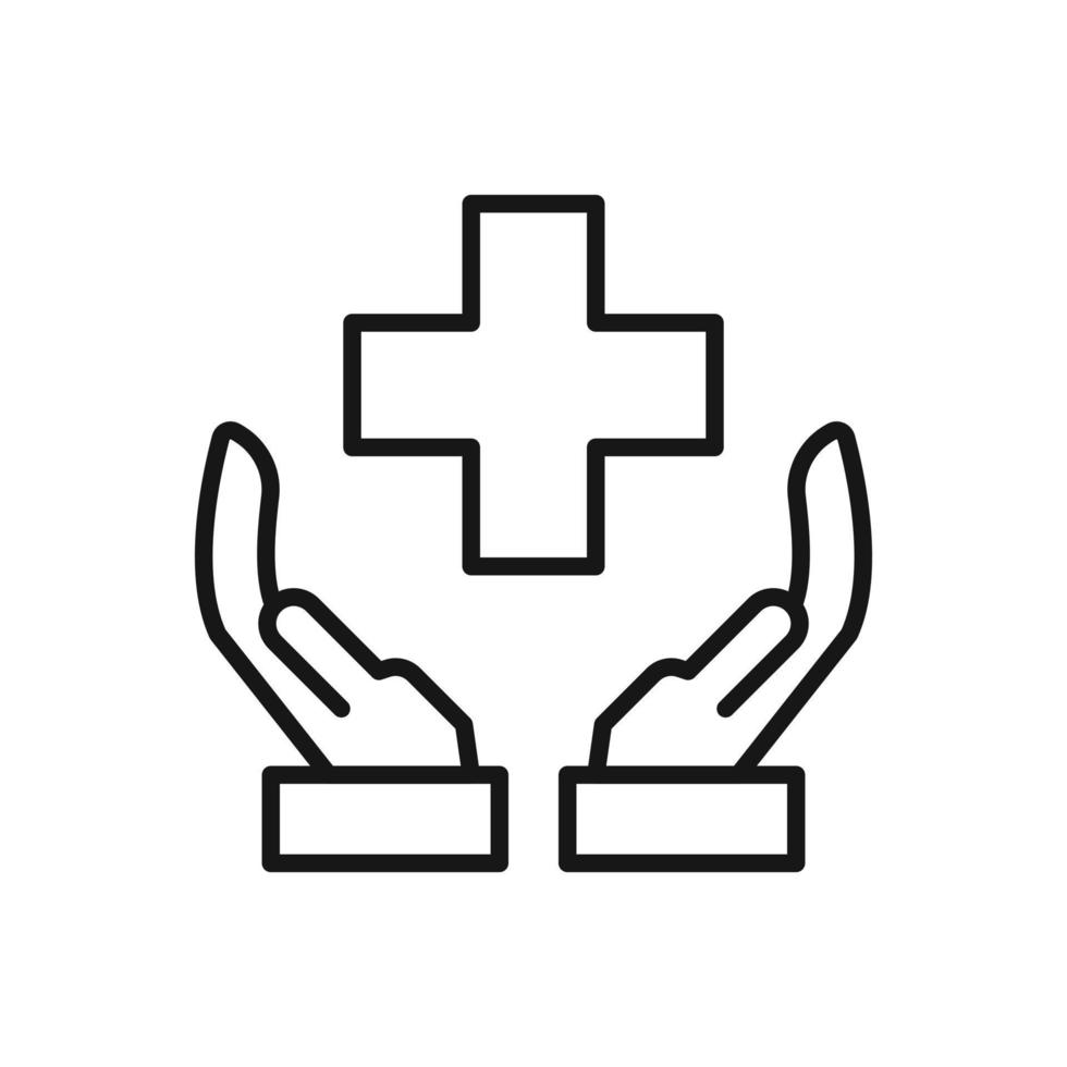 Editable Icon of Health Hand Protection, Vector illustration isolated on white background. using for Presentation, website or mobile app
